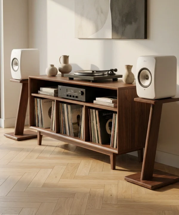 JK006 Hogtalarstativ golv valnot 3